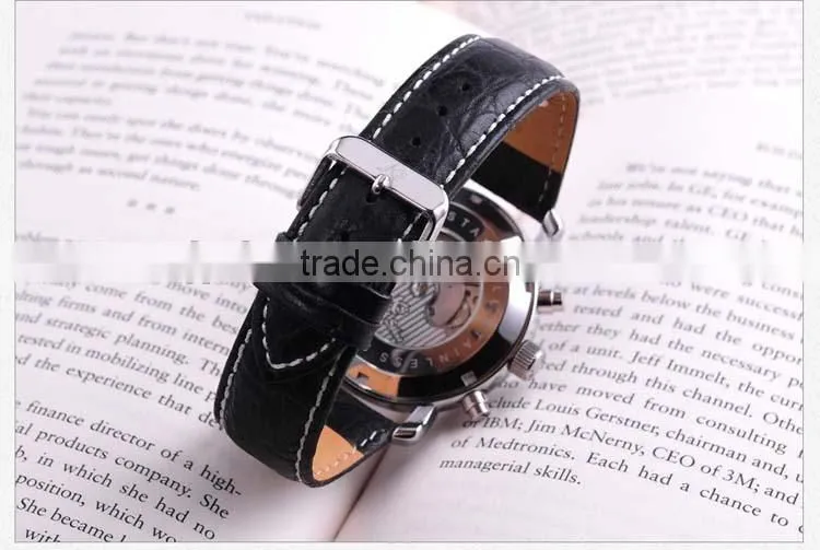 chinese cheap automatic watches china genuine leather strap sliver color bezel