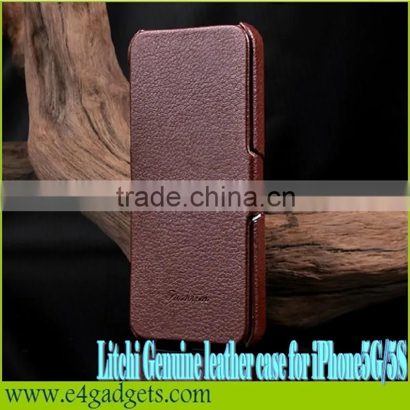 Excellent quality Horizontal Litchi Texture cowhide Flip Leather case for iphone 5 case,cases for iphone 5 case