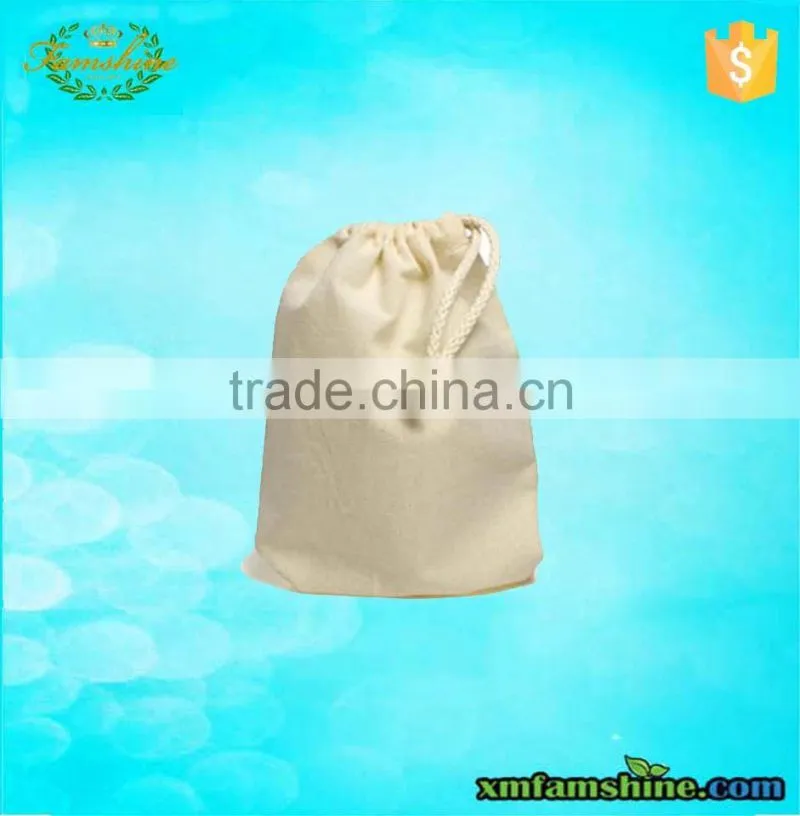 wholesale reusable small cotton calico drawstring bags