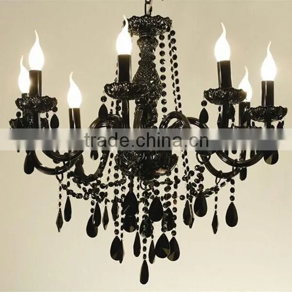 Small black acrylic chandelier for hallways