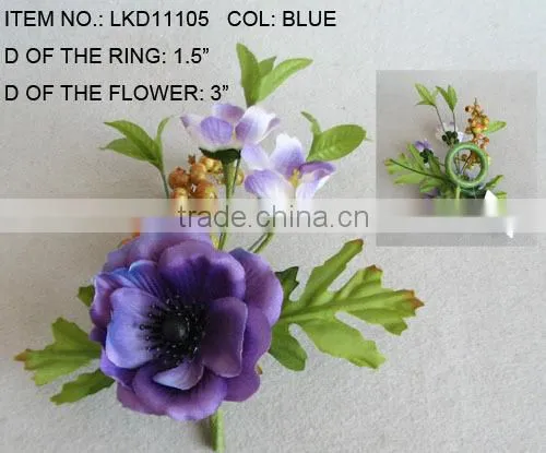 artificial handmade foam berries and pine needle napkin ring