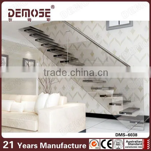 morden floating glass stairs price for villa