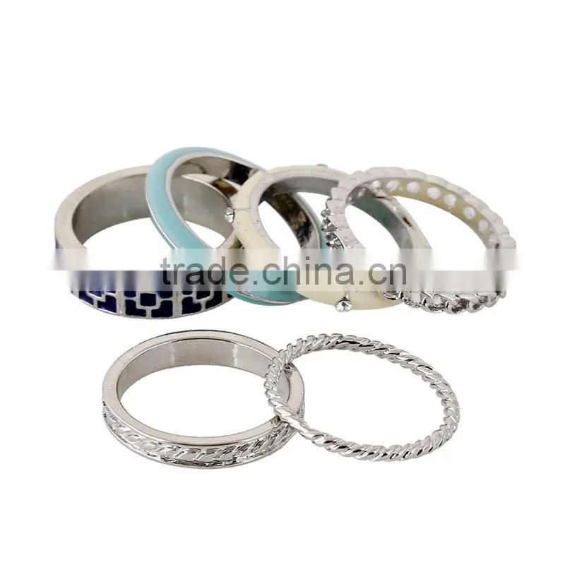 2016 Latest Hot Sale New Design 6pcs Gold Finger Joint Rings