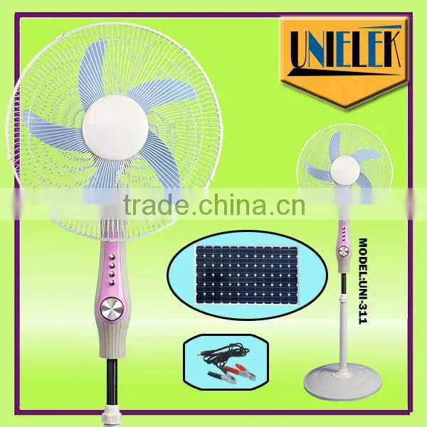 Mini solar power home system 2000RPM powerful copper motor table 12 volt rechargable fan