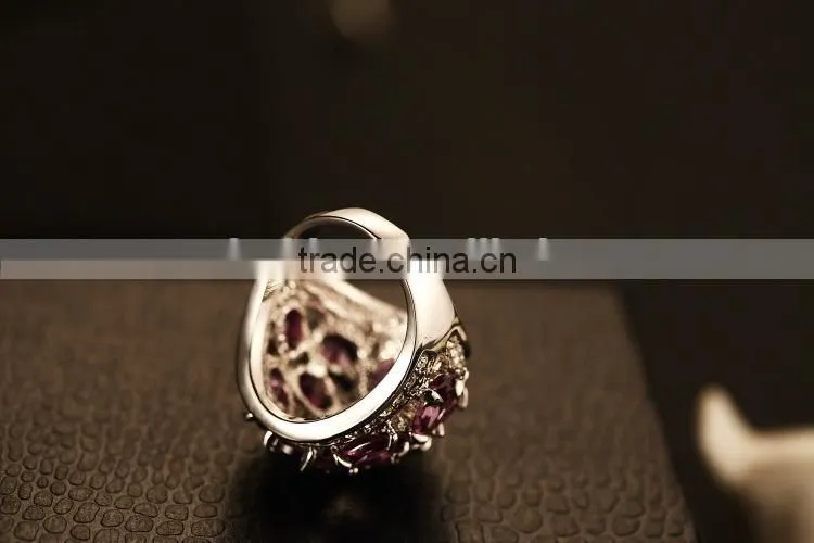 purple crystal ring diamond napkin ring, crystal stone rings
