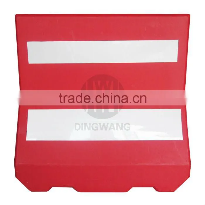 Black and yellow plastic safety barriers