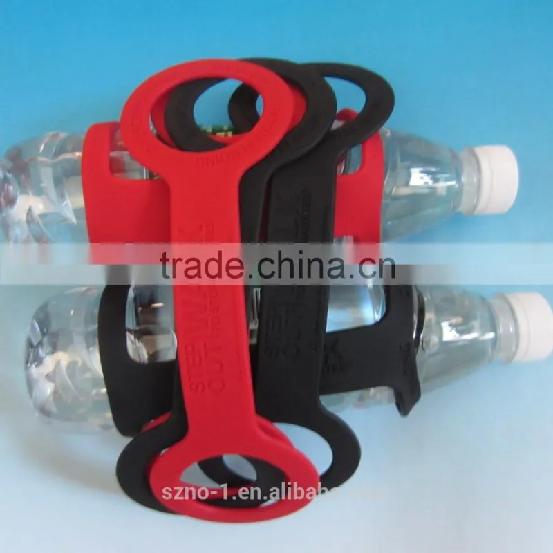 Eco-friendly soft customized logo color hiking silicone travel bottle band
