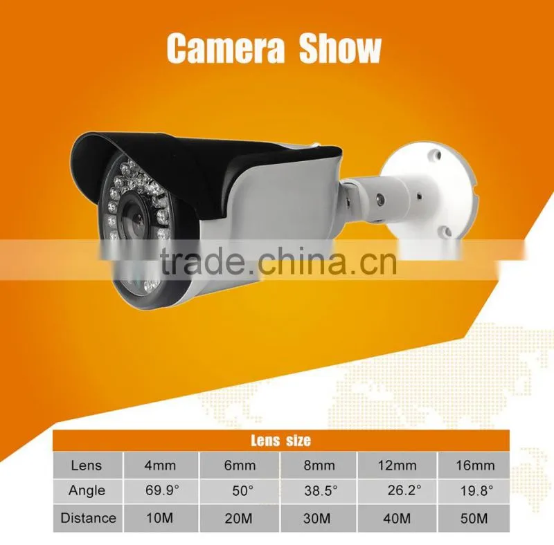 AHD camera 1.0mp 3.6/4/6mm ir distance 30m 24 months warranty metal bullet camera