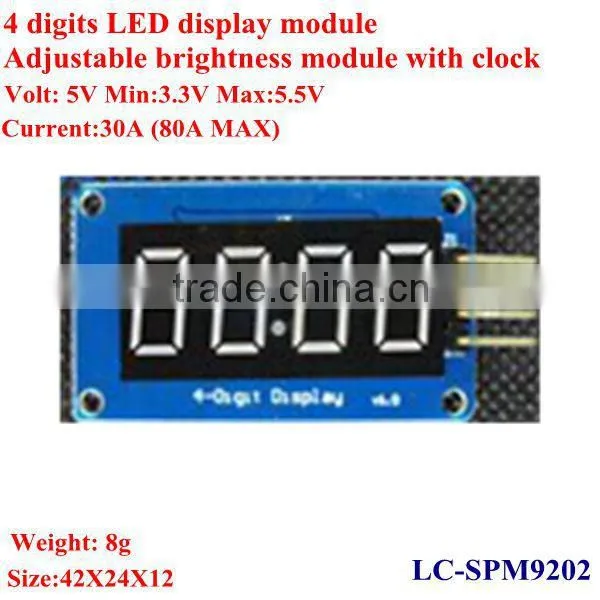 4 digital LED display module ,Adjustable brightness module with clock