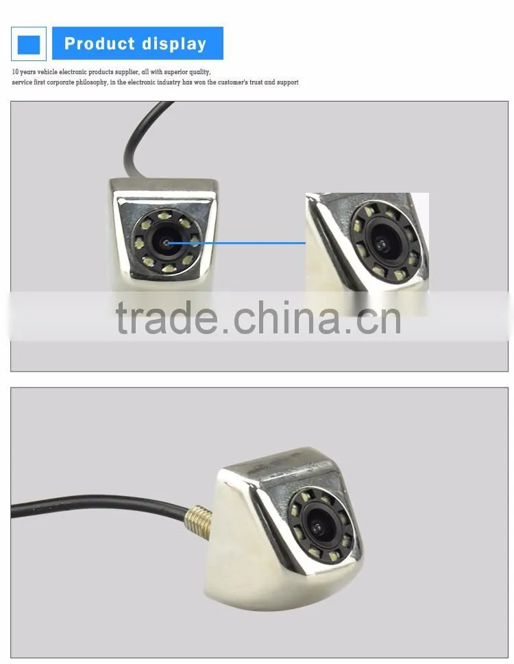 Metal Housing Korea Style 1089 chip car rear view camera with 8 Led