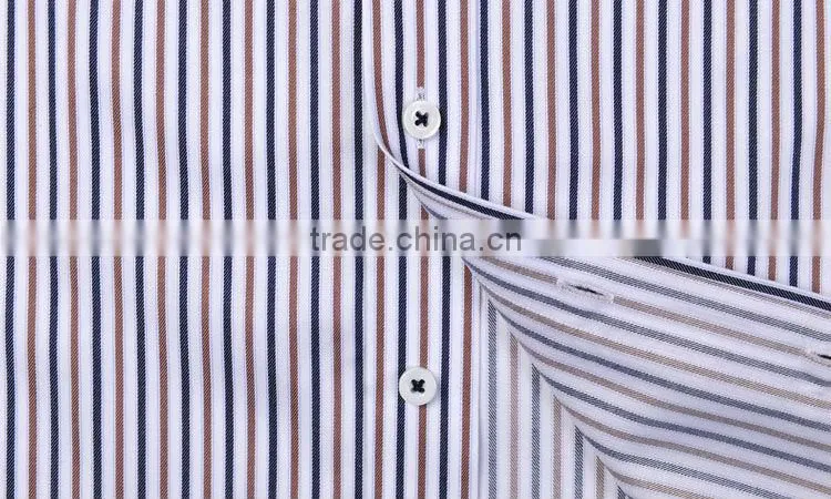 Vertical stripe cotton twill fashion men dress shirt