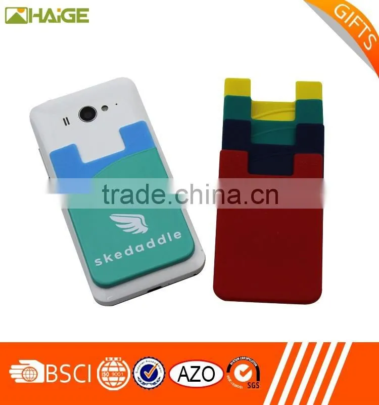 3M sticker Cell phone pouch silicone card holder mobile phone wallet