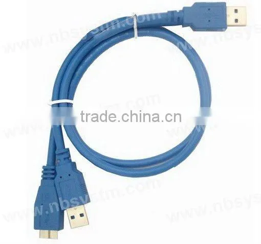 USB 3.0 Y Cable A male plug to A male plug + micro B male plug