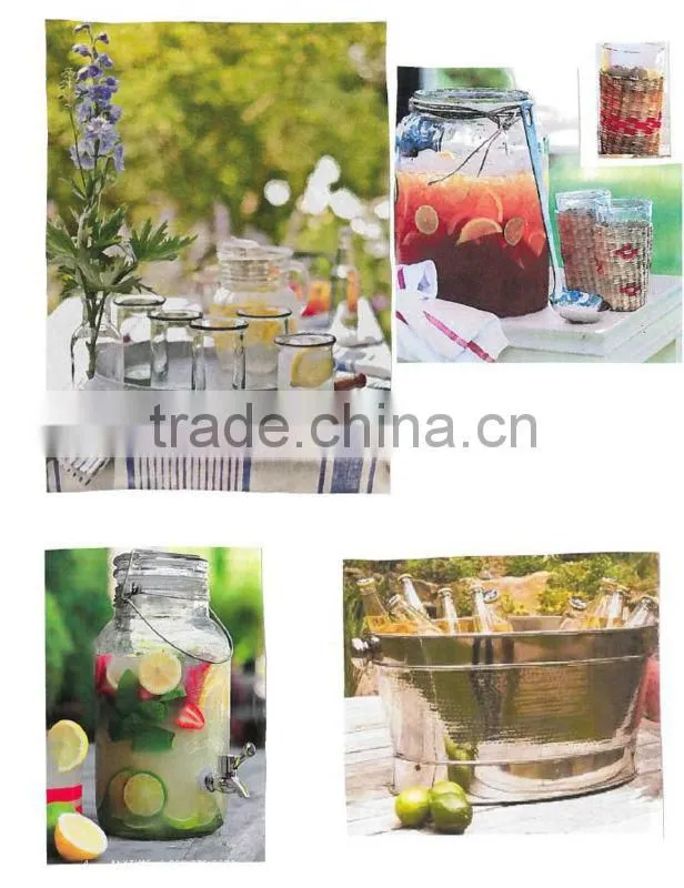 huge glass mason jar with a tap