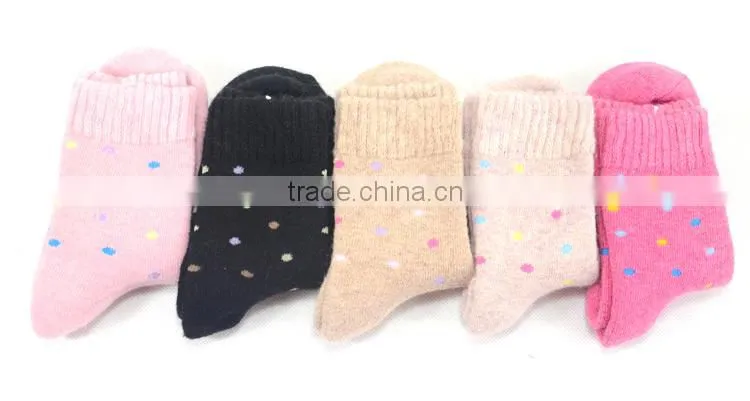 Cute flower printing Wool socks female socks thick warm thick winter socks for women