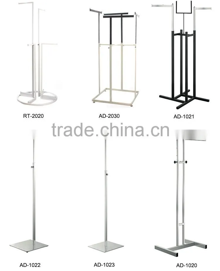 4 Way Tree Shaped Supermarket Portable T-Shirt Floor Display Stand