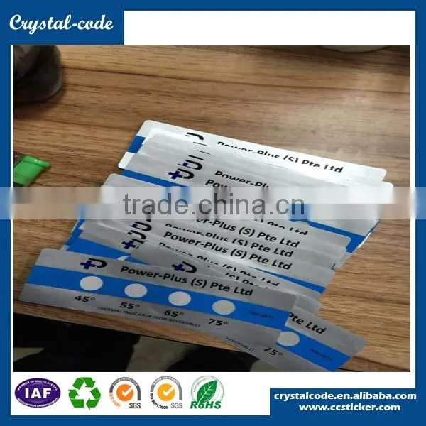 Custom printed temperature and color change sticker label