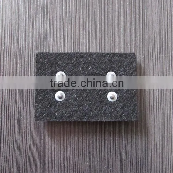 Black Debossed Leather Label With Metal Label For Garment