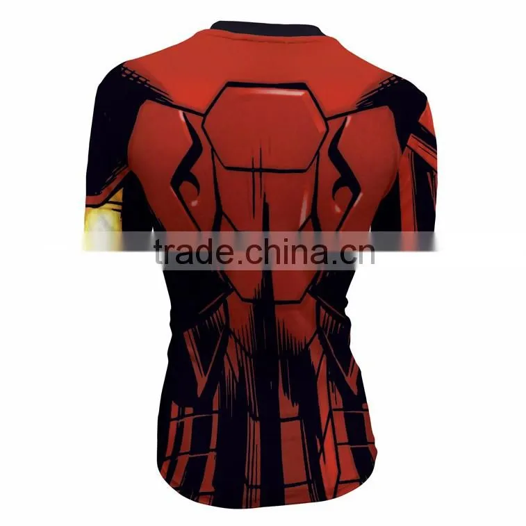 wholesale fashionable sublimation t-shirts for women custom gym t-shirt printing tights t-shirts womens sportwear