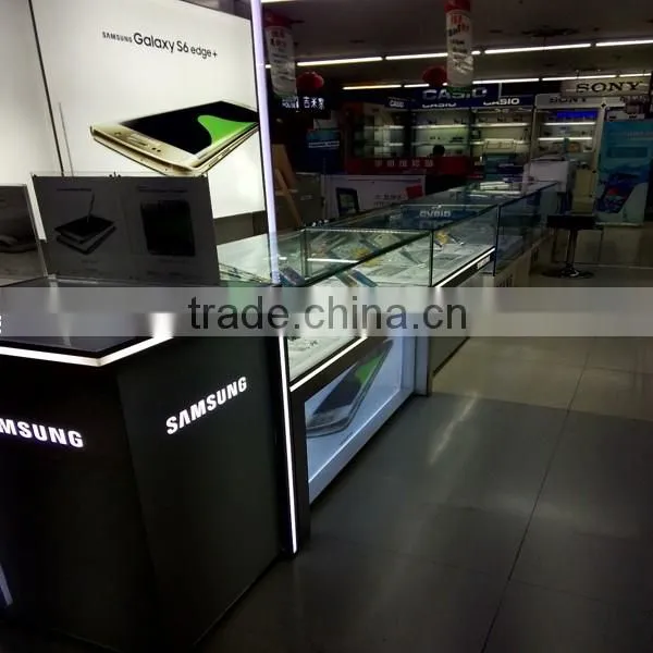 glass store mobile phone display showcase for shop