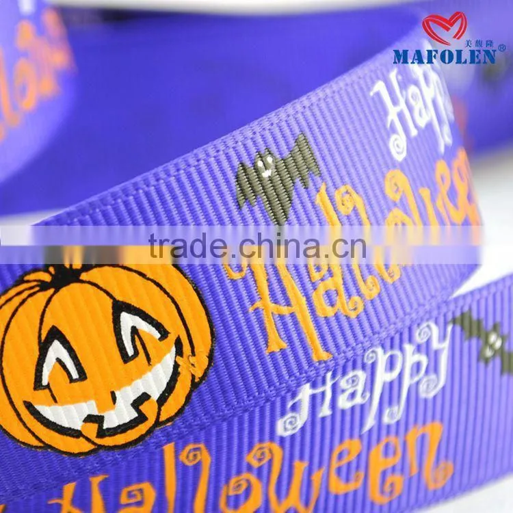 wholesale new design printed grosgrain halloween ribbon