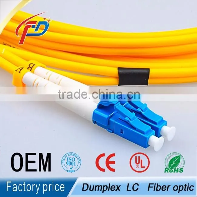 duplex 2 cores FC/ups-LC/ups fiber optic patch cord price per meter