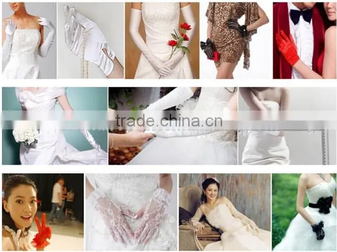 2015 Fashion Cheap Bridal Lace Applique Fingerless Gloves