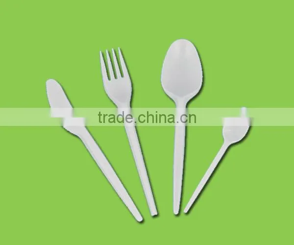 White PP disposable plastic flatware ,knife fork spoon