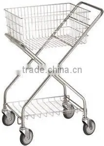 3-Tier White Epoxy Steel Laundry Cart With 4 Wheels for Home and Restaurant