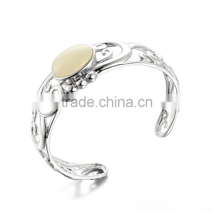 Available size 925 sterling silver cuff bangle women bracelets wholesale LWB0002