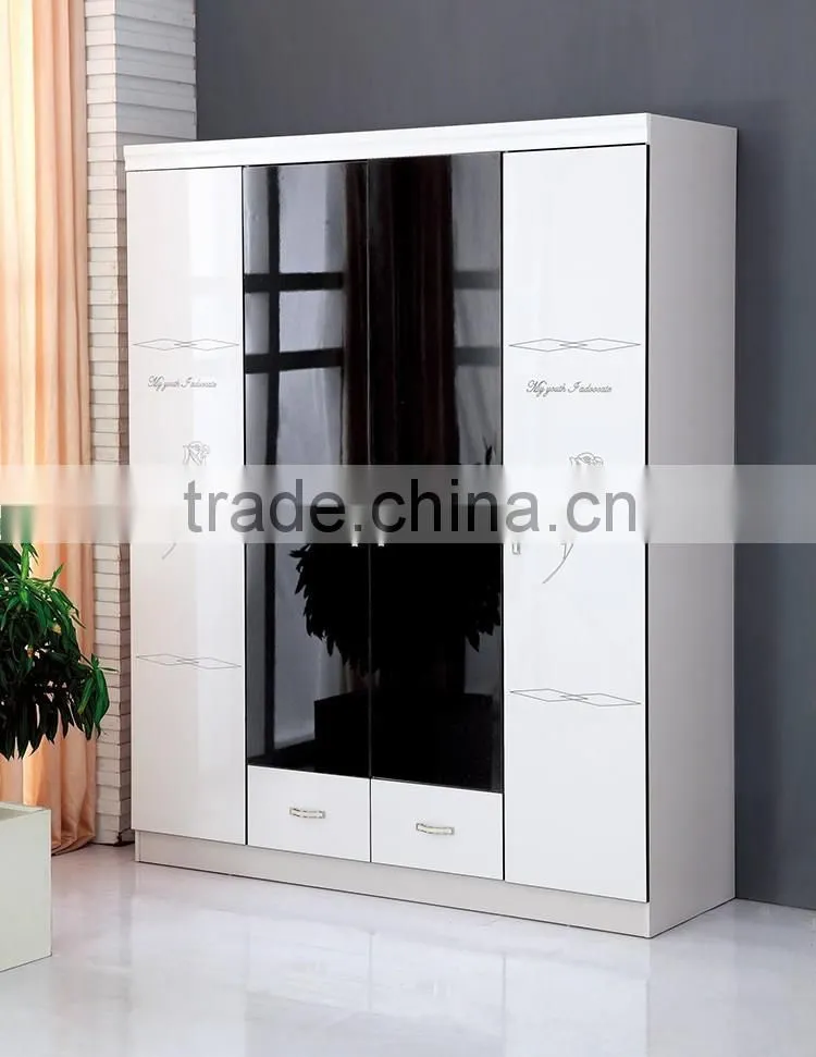modern wooden high gloss shoe cabinet with door design in black and white color