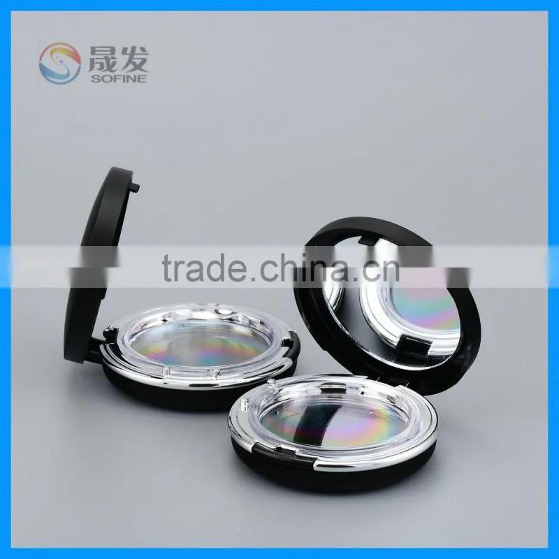 Round powder compact with mirror and puff plastic container manufacturers
