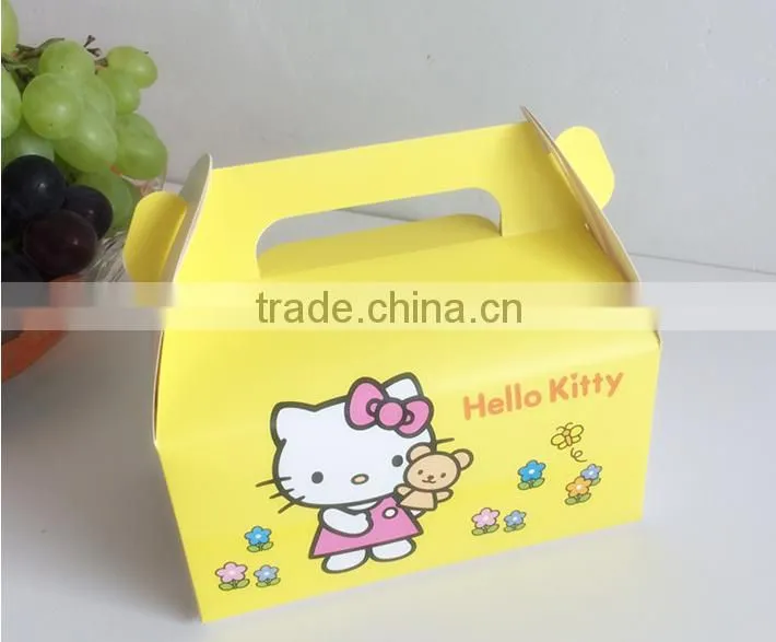 brown middle paper cake box with handle cracker box Muffin box Mousse box chicker