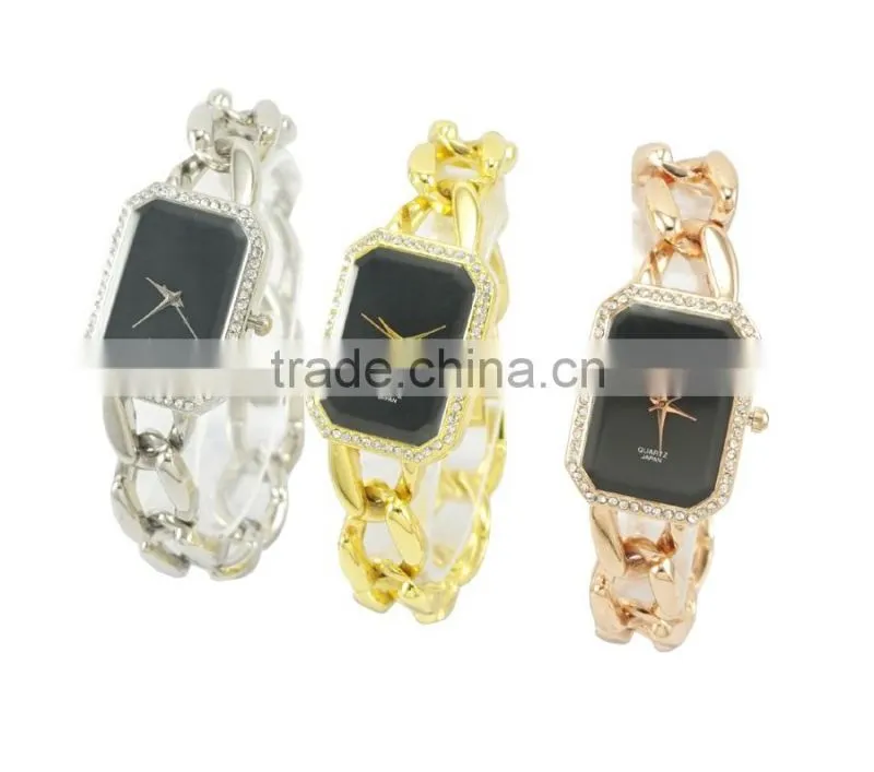 Summer season fashion models fit wrist chain bracelet watches quartz square watches women