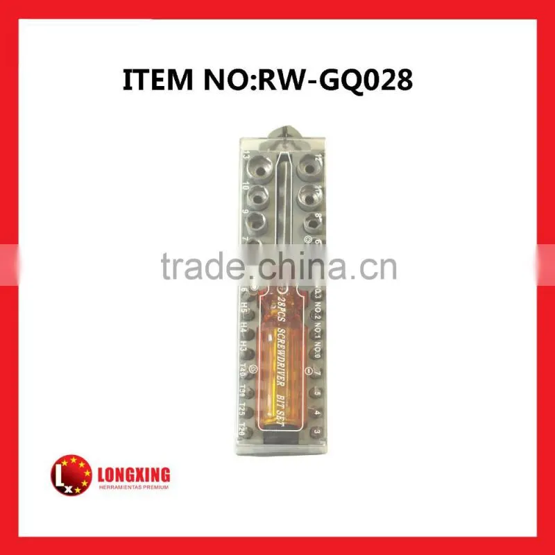 28pcs screwdriver bit set/28 pcs black functional screwdriver bit set