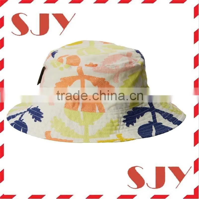 Wide brim custom printed bucket hats wholesale