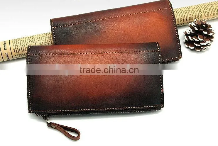 vintage men's long leather wallets men's brown leather wallets