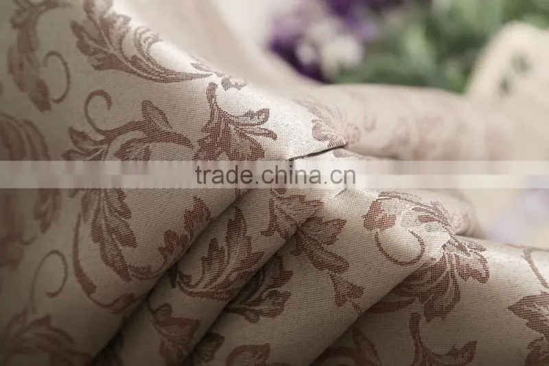 100% polyester fabric Jacquard Curtain Panel Grommet Drapes