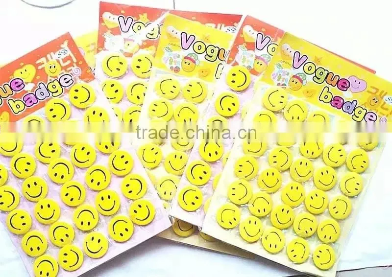 customized emoji pin logo tin badge for school kids