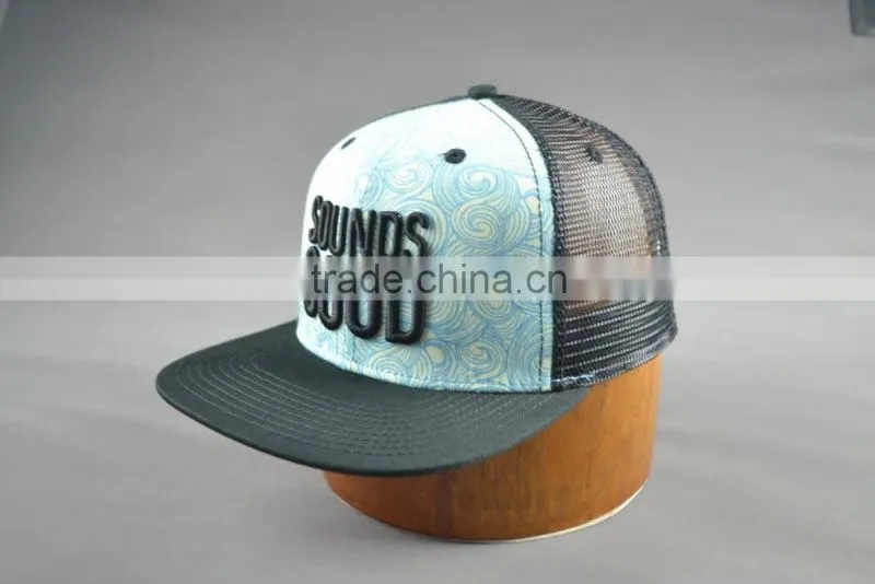 Cheap custom embroidery flat brim snapback cap