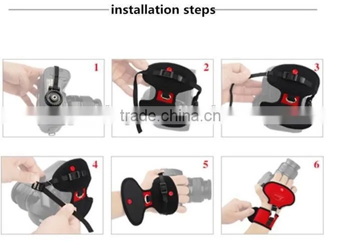 LYNCA manufacturer EF2 soft hand grip wrist strap black/red color for Canon Nikon Sory Pentax DSLR