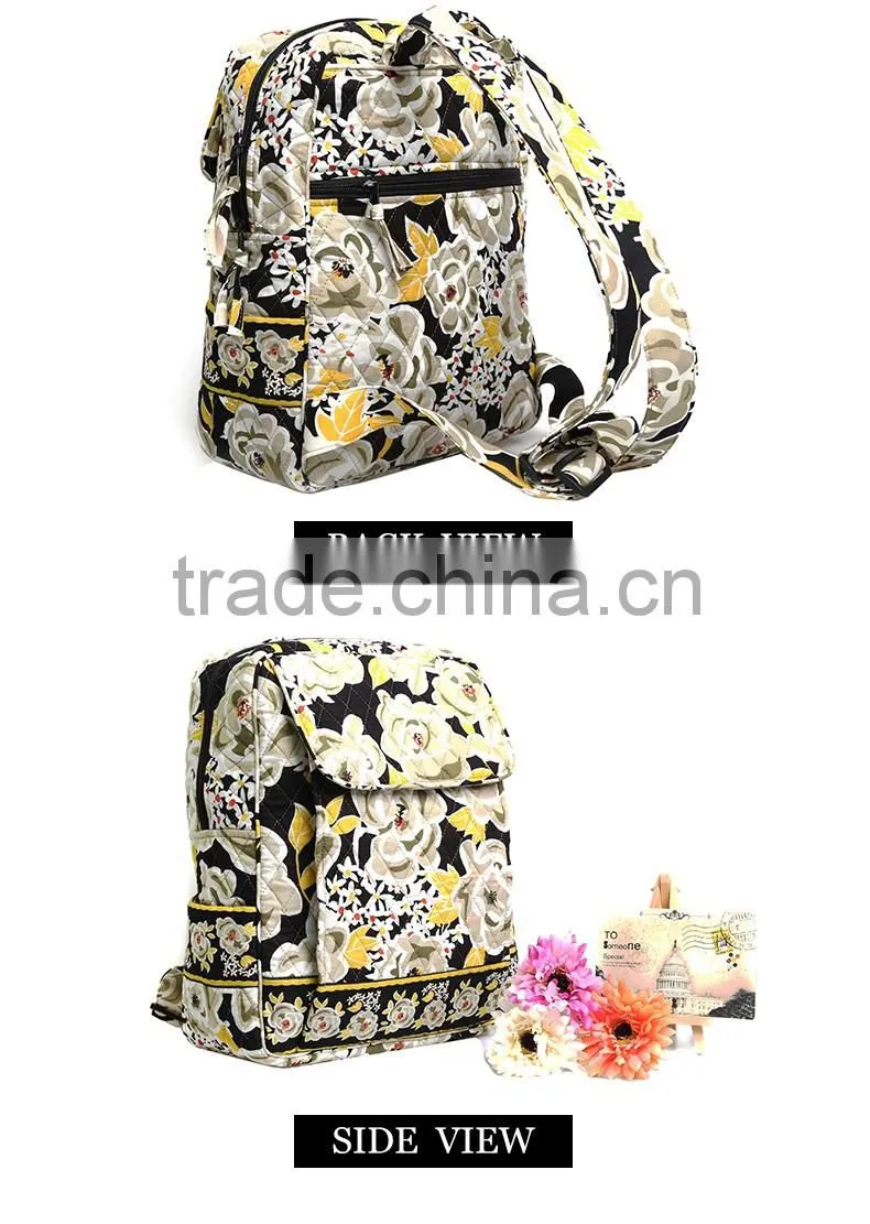 RE007 China Supplier wholesale best selling cotton girl's quilted school backpack