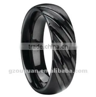 Hot Sell Men and Women Black Ceramic Wedding Band Ring