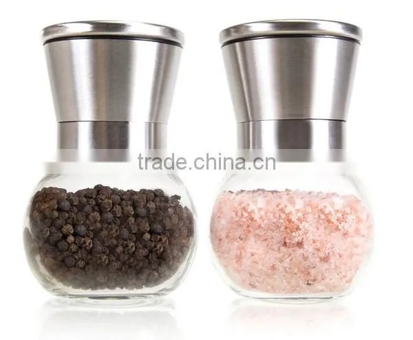 2 Pieces Brushed Stainless Steel And Pepper Grinder Set ,Salt Grinder ,Salt Pepper Grinder