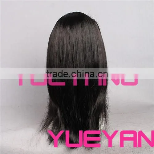 50cm long high quality middle part black lace front wigs