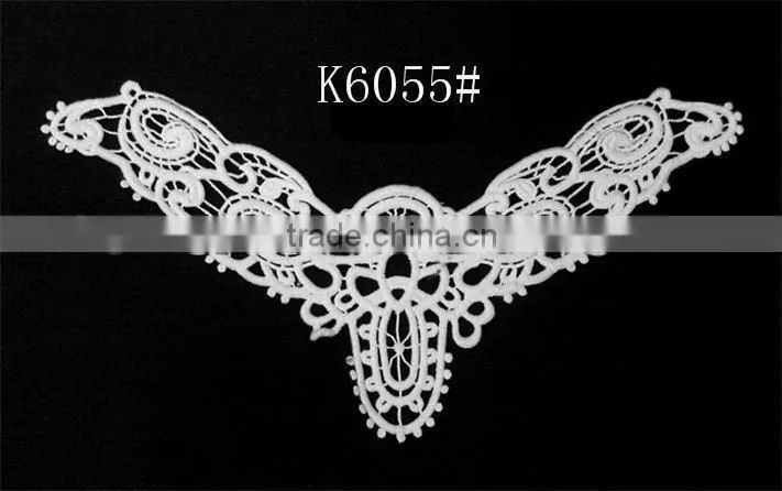 Customized crochet cotton printed lace fabric collar neck designs