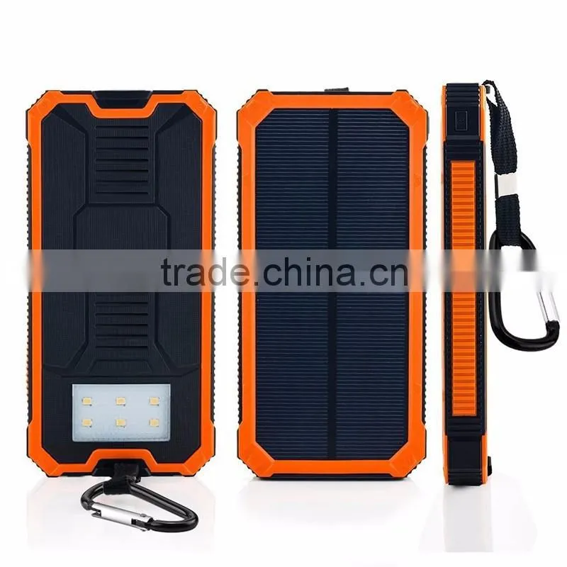 Hot sale waterproof cheap solar mobile phone charger 12000mah
