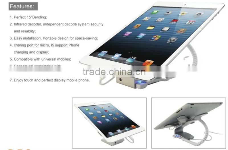Factory NEW supported alarm and charge phone security stand