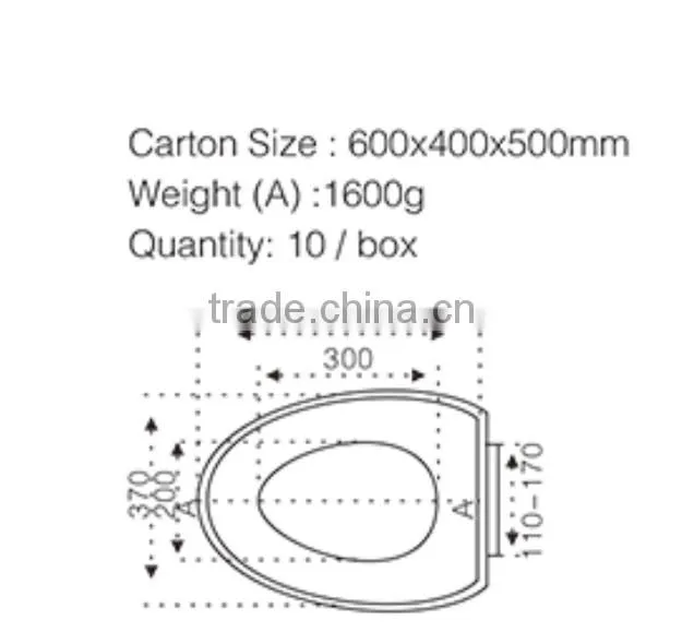 Bathroom part FG620PP--Lift-Off Light Plastic Elongated Slow-Close hydraulic toilet seat
