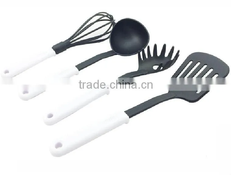 Cheap Price Professional 4 Piece Nylon Kitchen Utensil Set white+black nylon kitchen ware set nylon spoon NL21